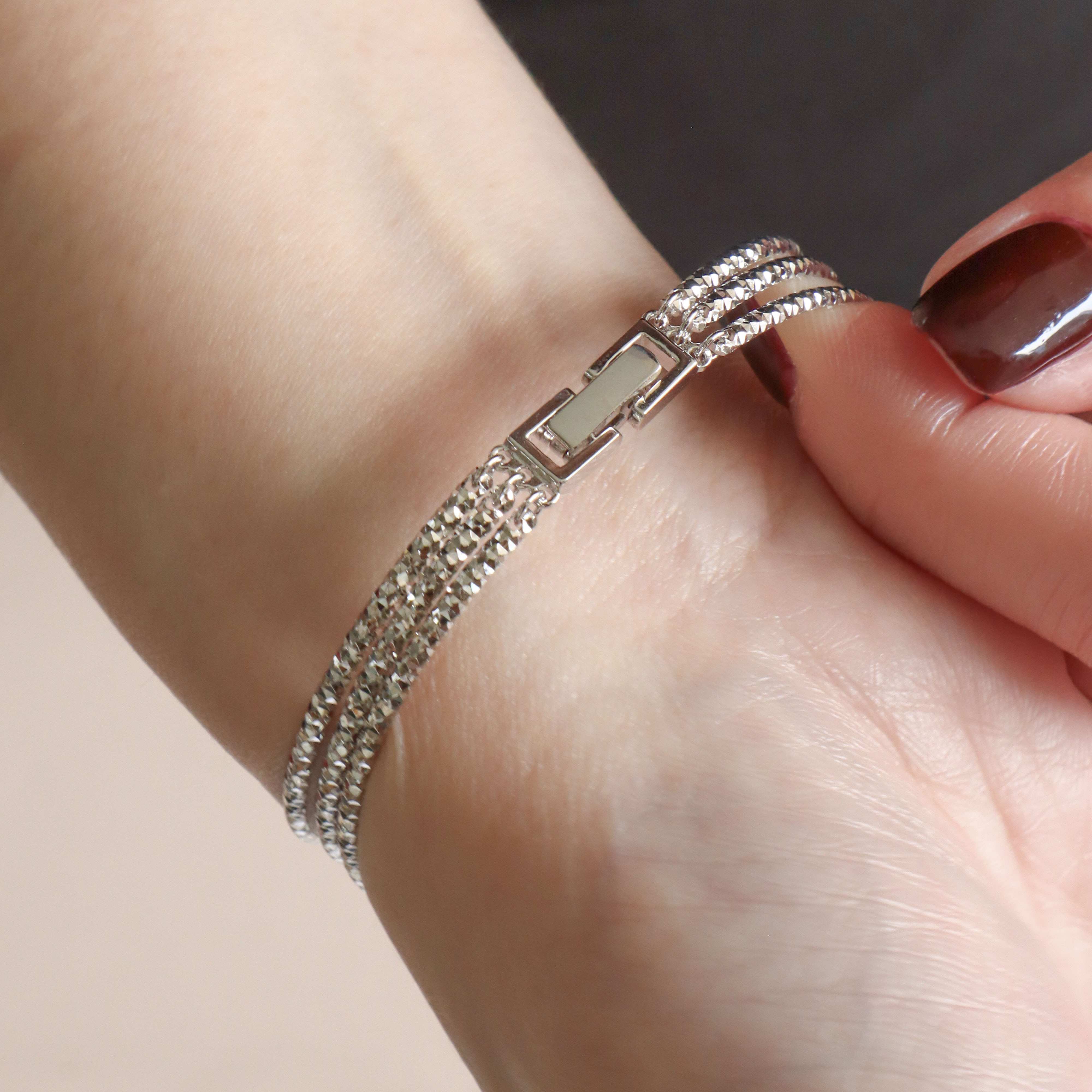 Silver/閃銀系列-三環鎖扣手環