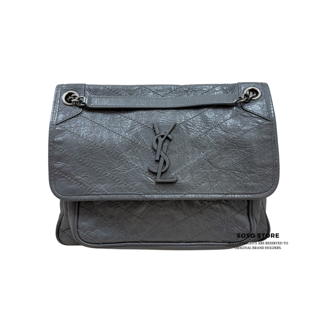 YSL Niki Medium Bag - Grey / Shw
