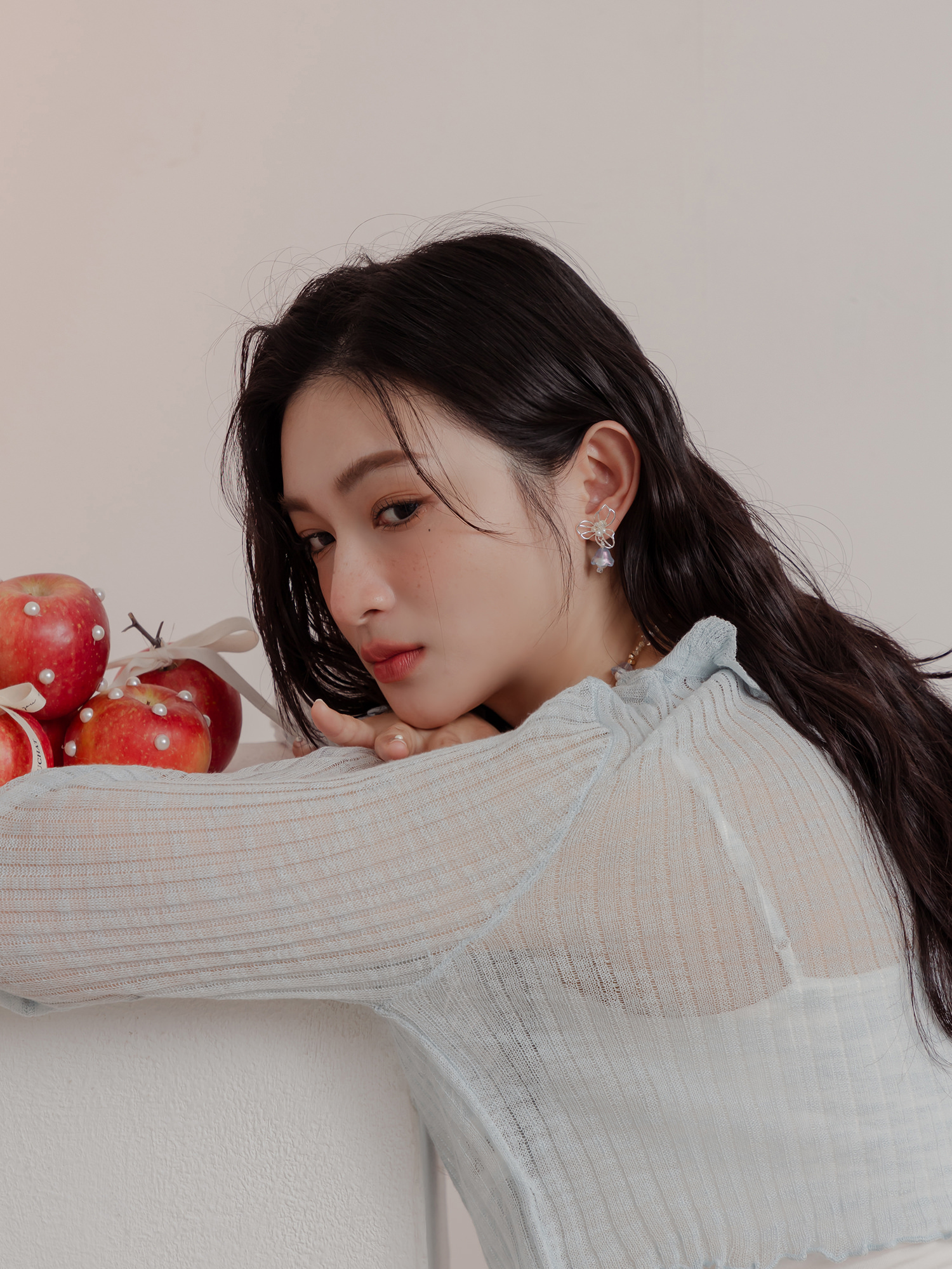 浪漫超能力。MUCHAT手作鏤空鈴蘭花珍珠純銀針耳環