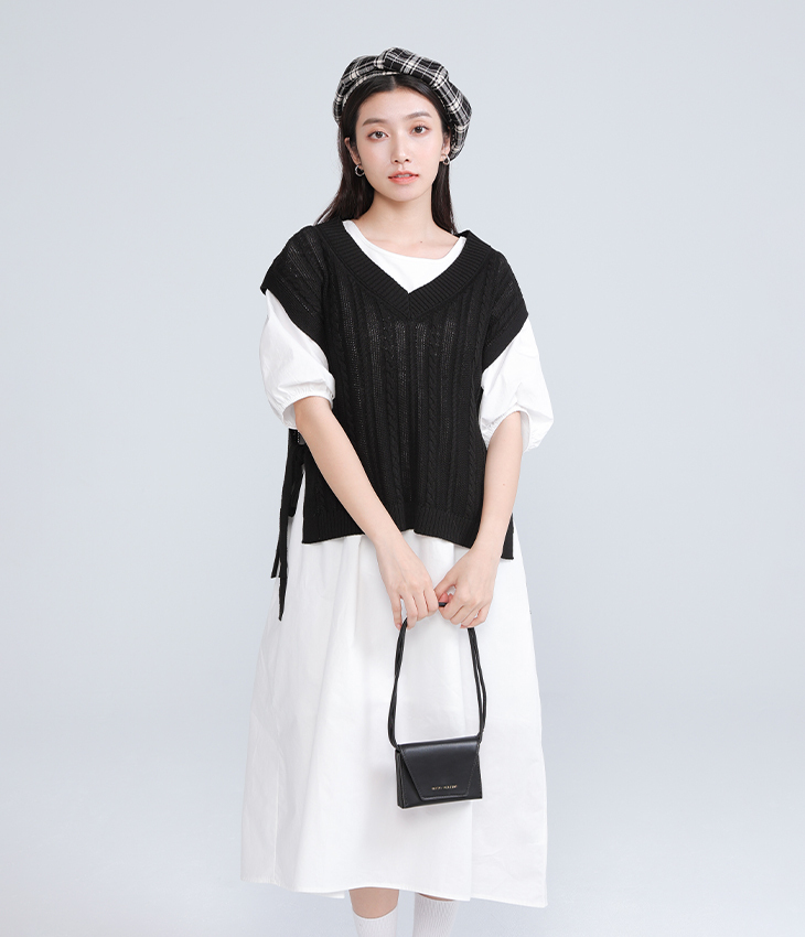 涼感亞麻綁帶背心