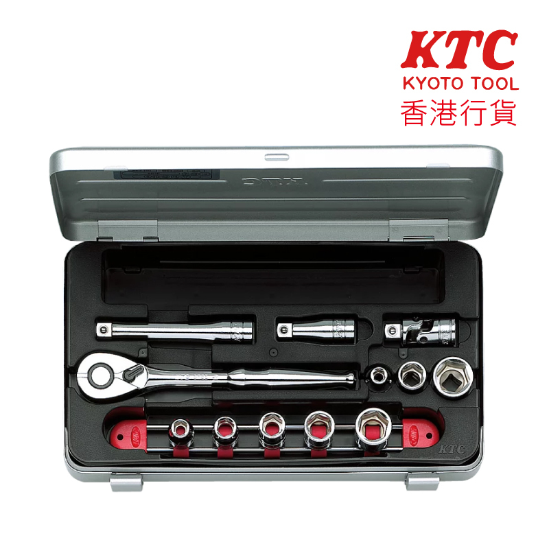 KTC 9.5sq.套筒扳手套裝【12件】(TB308)