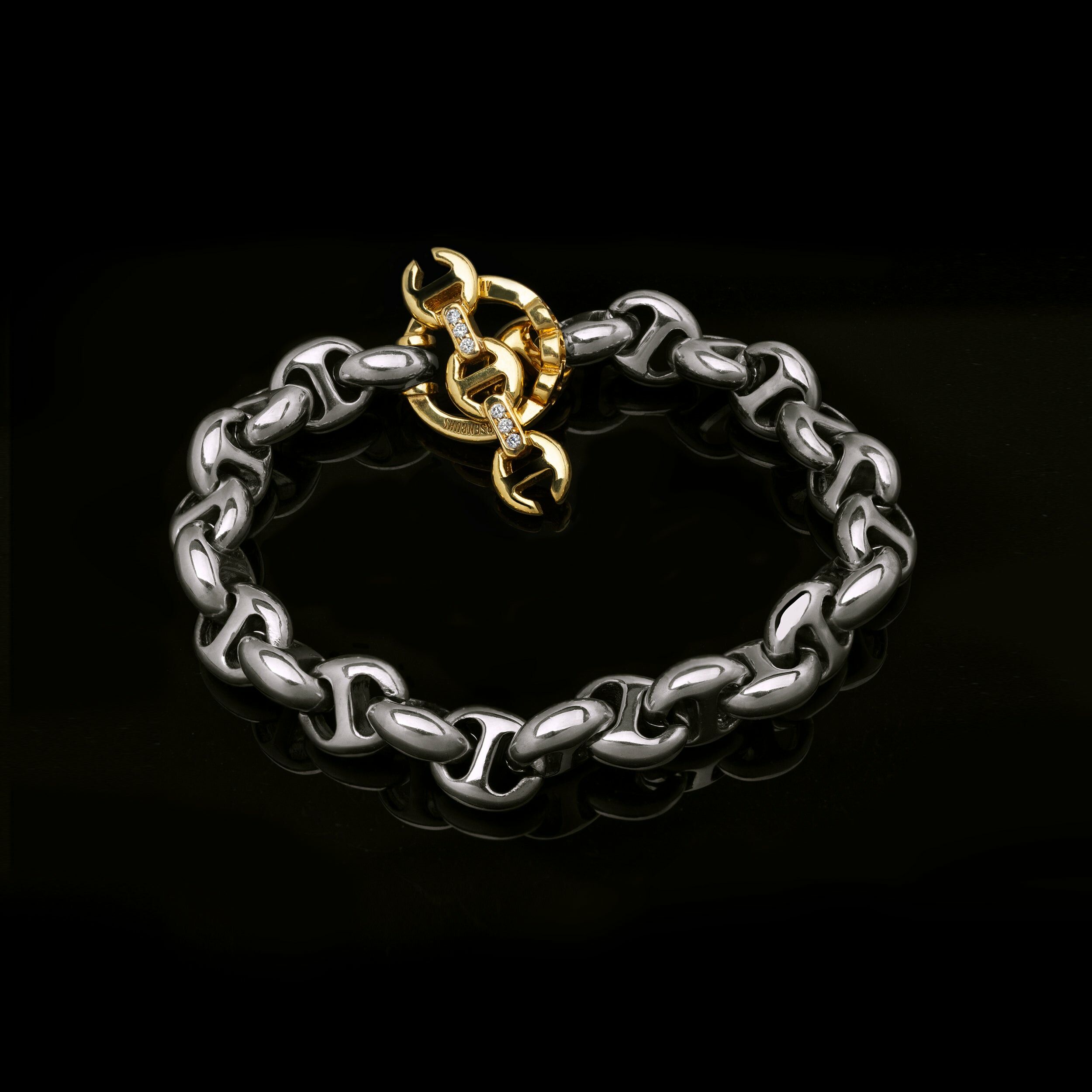 10MM Open Link Bracelet with 18K YG Toggle