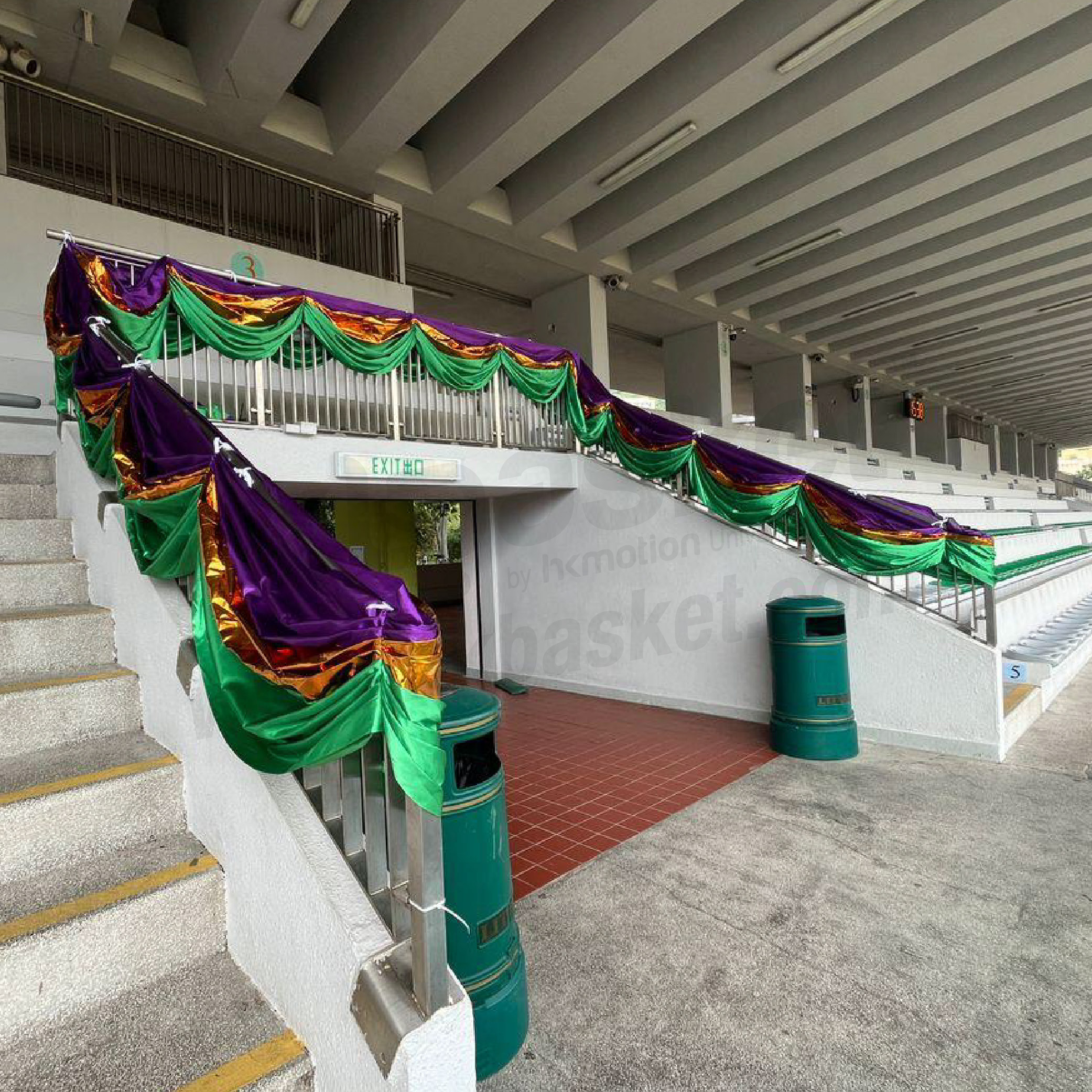 [Production] HKshows Ceremony Tricolor Wave Decorative Fabric - Purple Gold Green