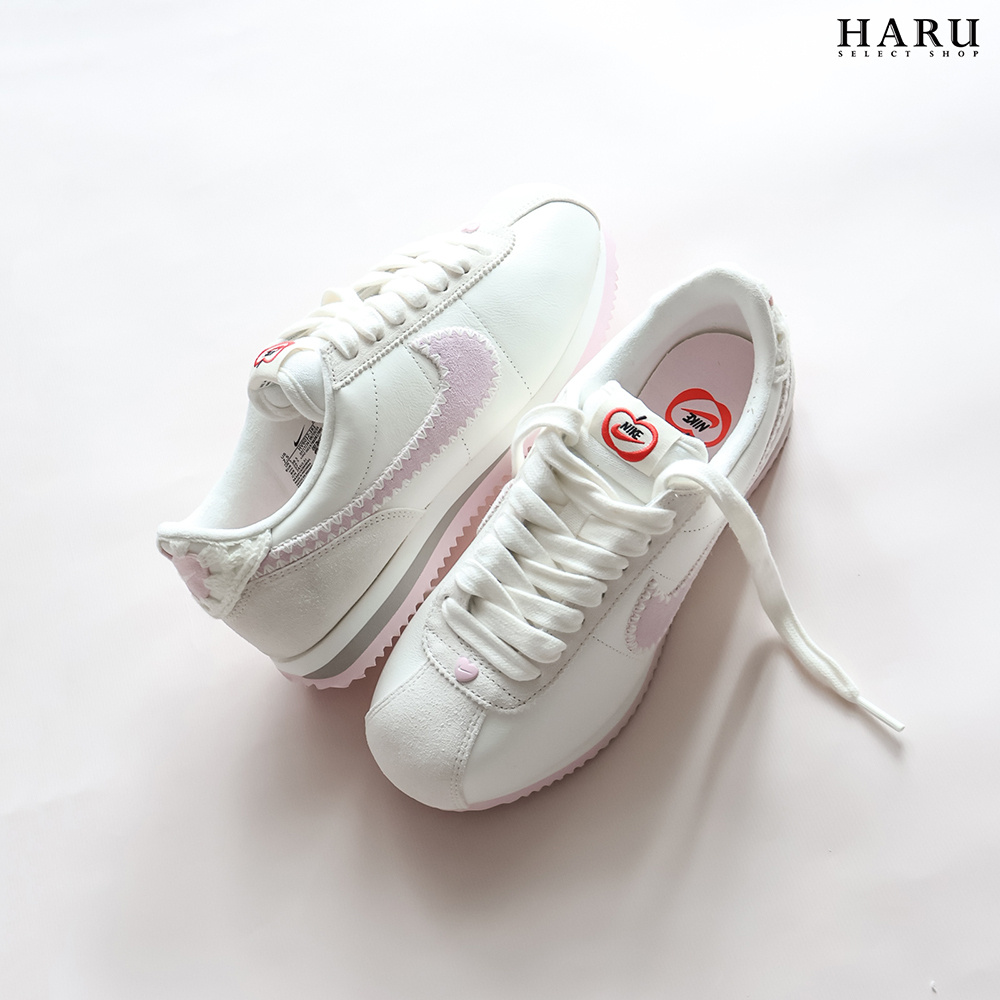 Nike Air Cortez 阿甘鞋 Valentine's Day 2025 白粉麂皮 情人節限定 愛心 刺繡蘋果 HV6012-161