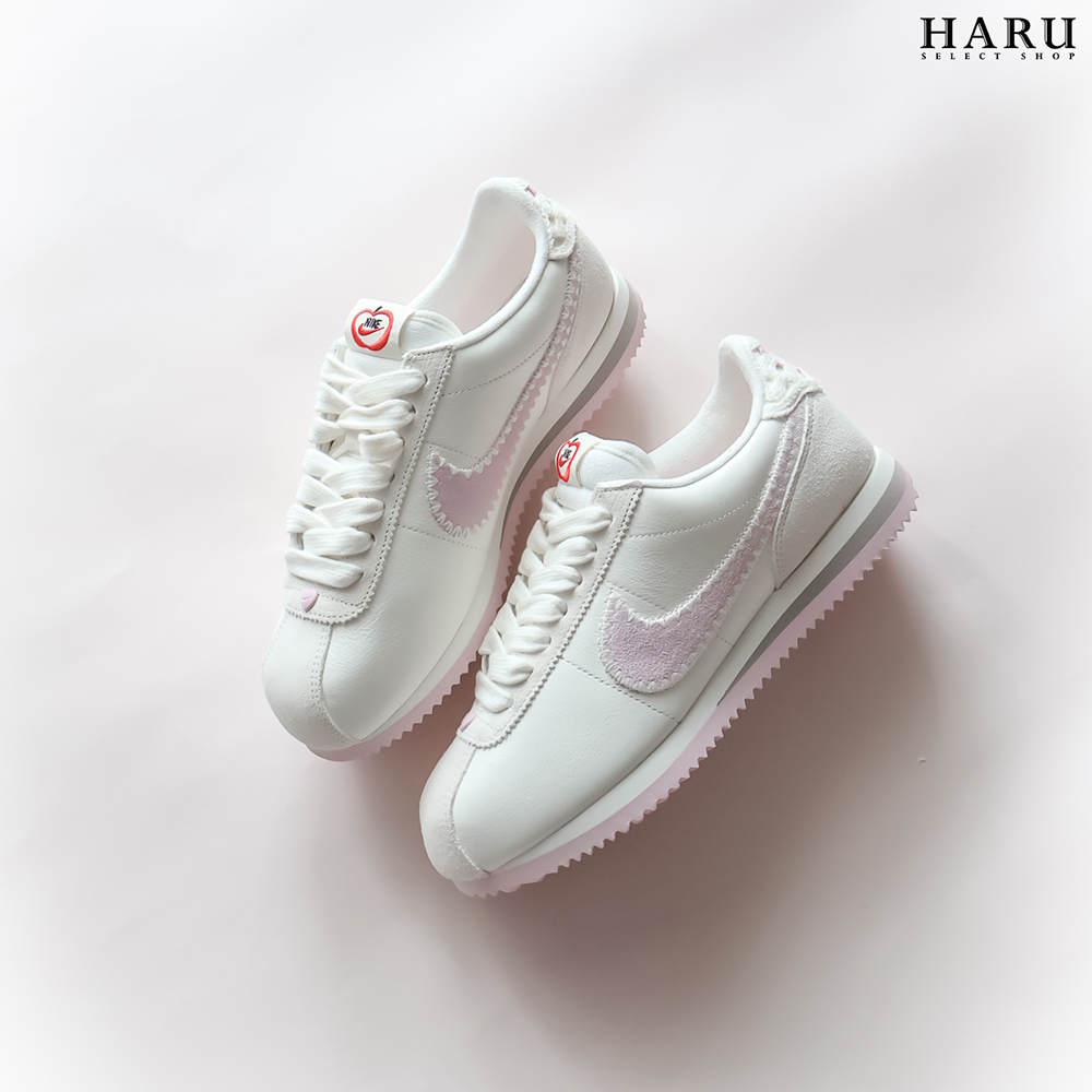 Nike Air Cortez 阿甘鞋 Valentine's Day 2025 白粉麂皮 情人節限定 愛心 刺繡蘋果 HV6012-161