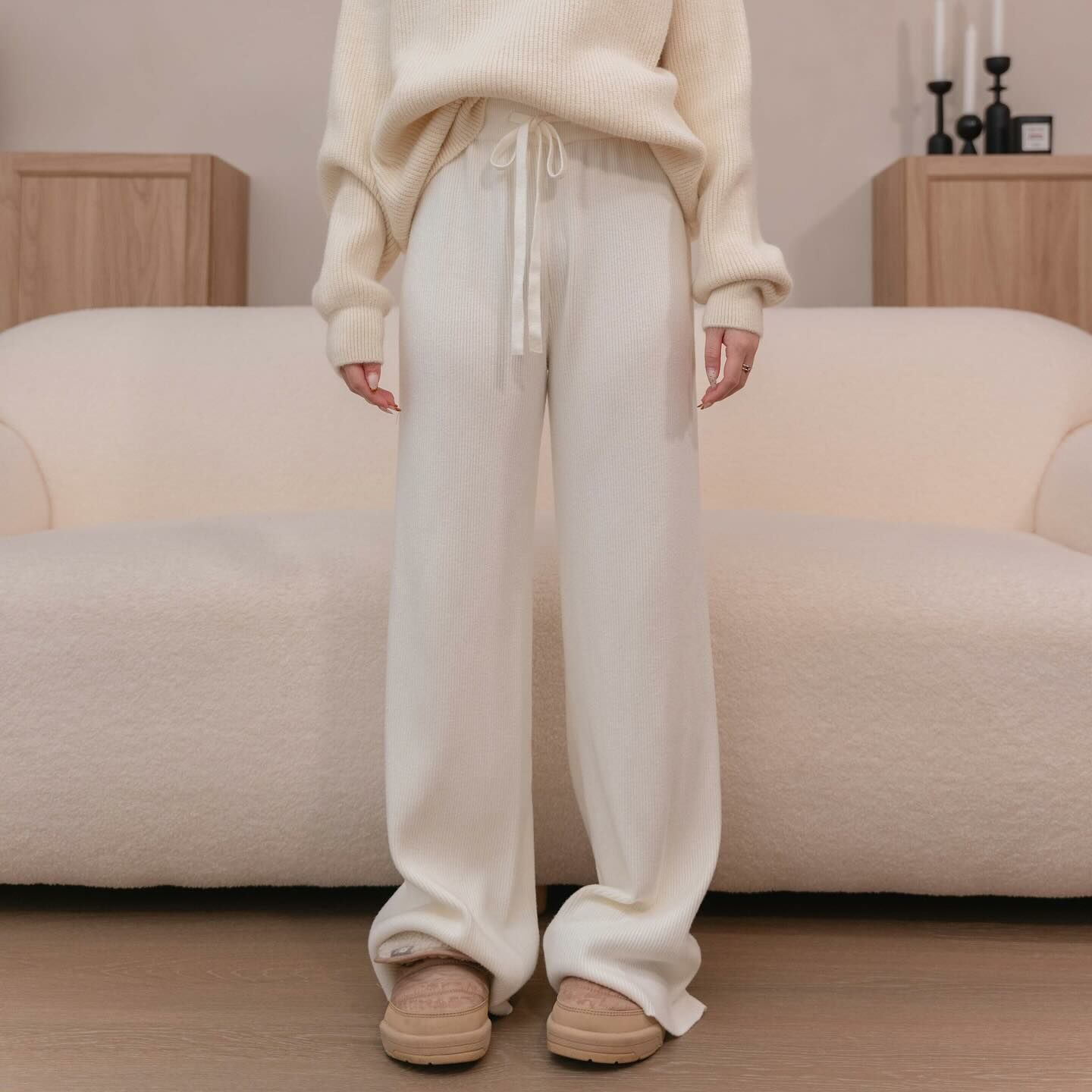 Kimmame - Swan 羅紋針織褲