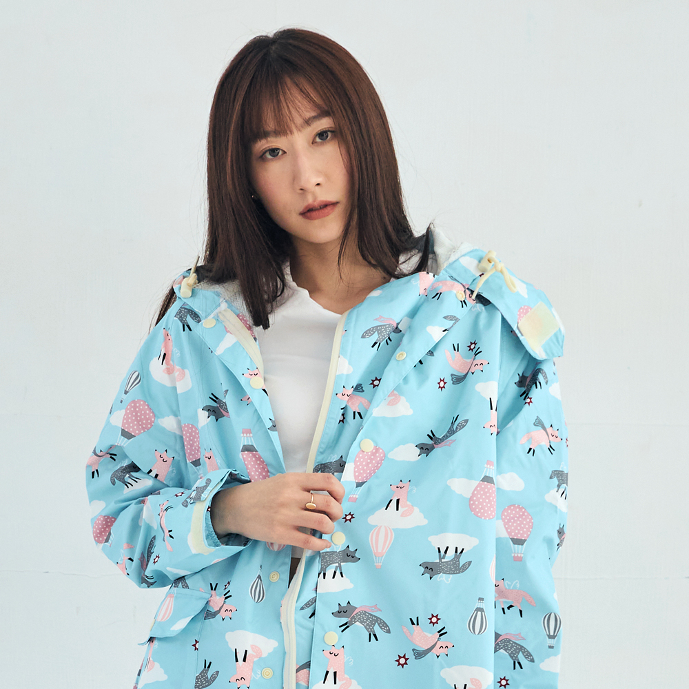 RAINSTORY前扣式連身雨衣M號(FOX BALLOON)