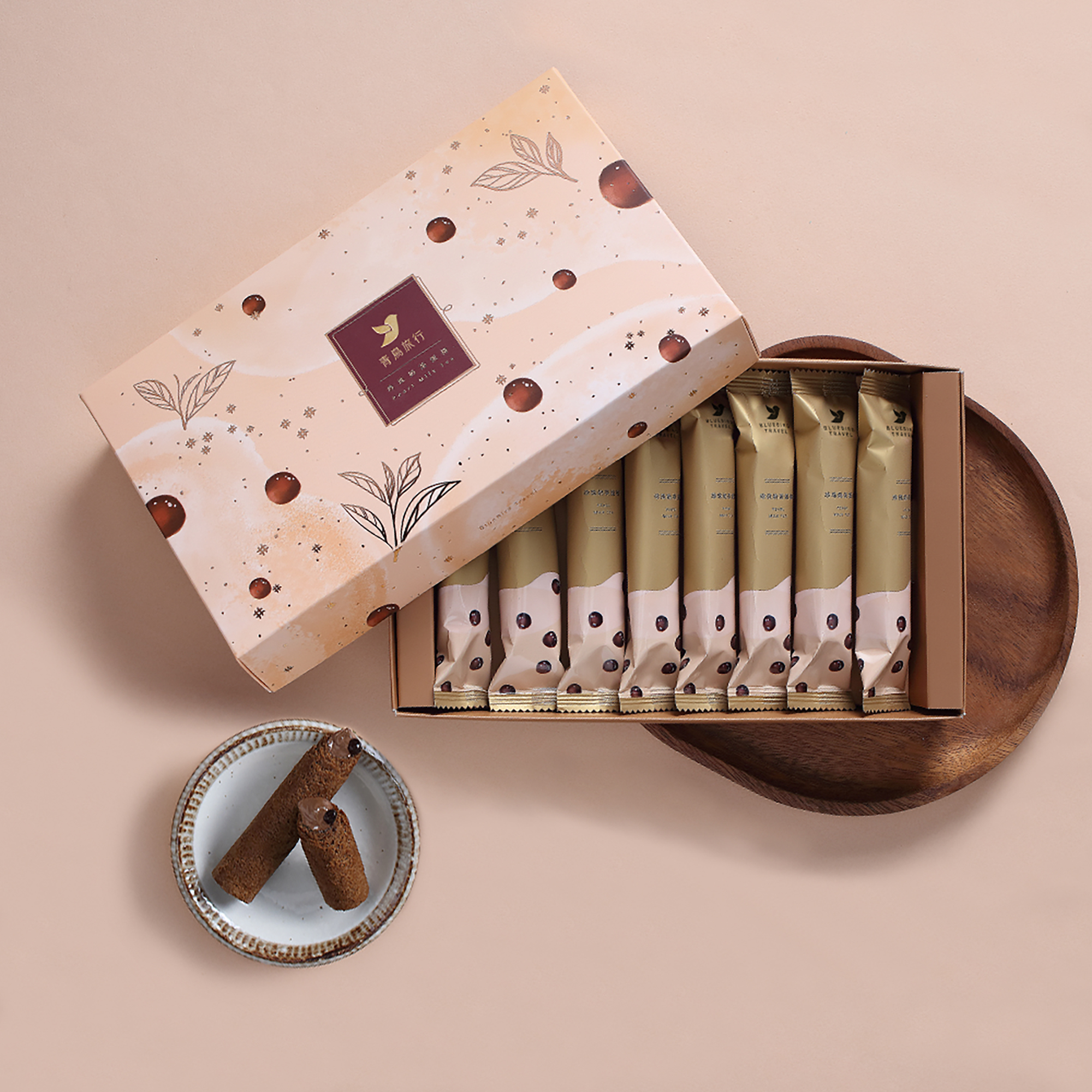 8入旅行盒-珍珠奶茶蛋捲（附提袋）