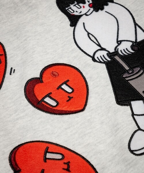 <聯名大學T> Freak's Store x Kurt Wu 氣球 girl crew sweat 刺繡衛衣 背後女生