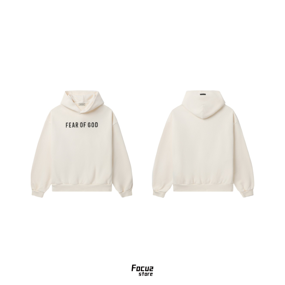 【Focus Store】預購 FEAR OF GOD Logo hoodie "Beige" 米白色 帽T