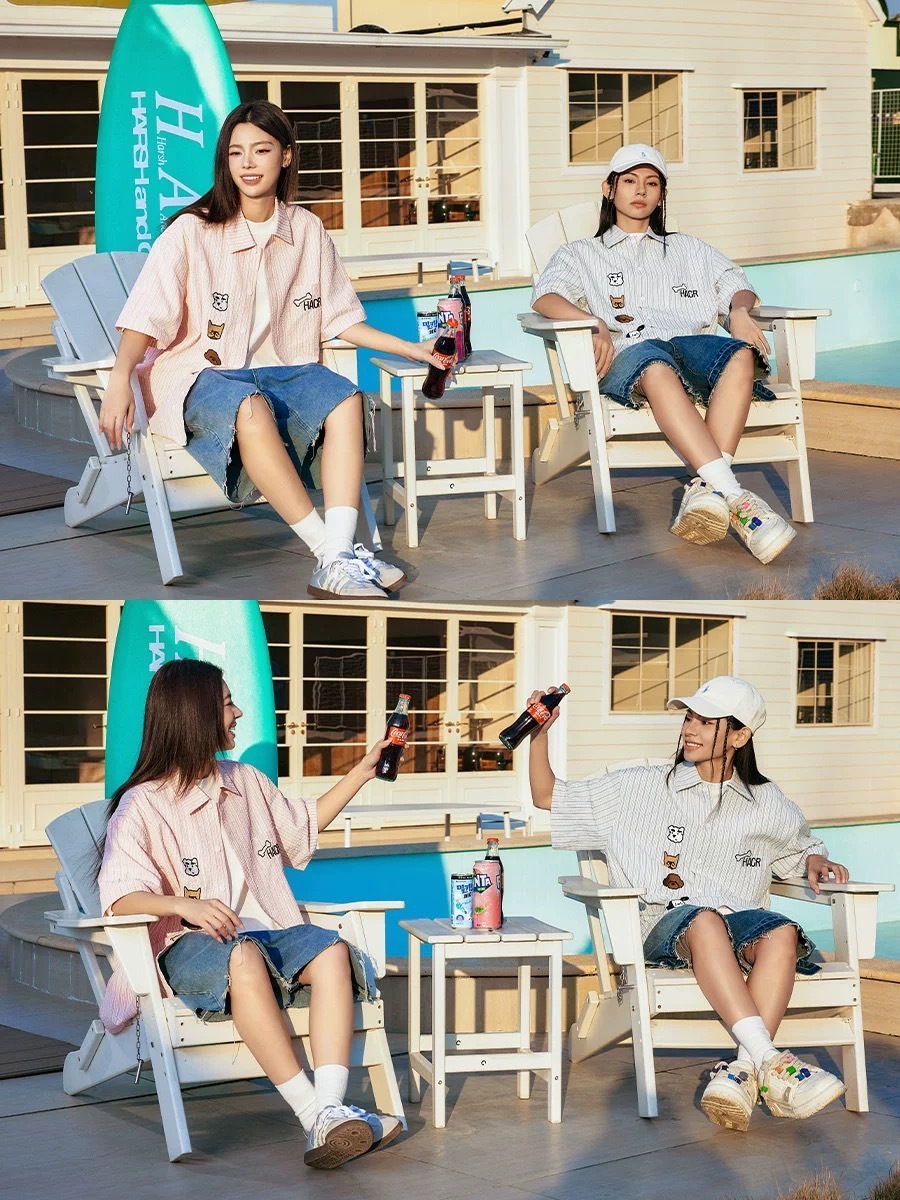 Harsh and Cruel 條紋泡泡紗 小狗刺繡 短袖襯衫  HA251070052