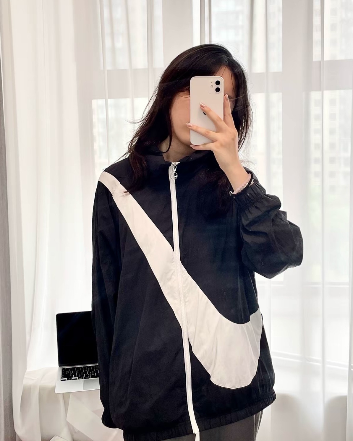 【現貨】Nike W Sportswear Swoosh Jacket 防風 防水 大勾 立領 運動外套 黑