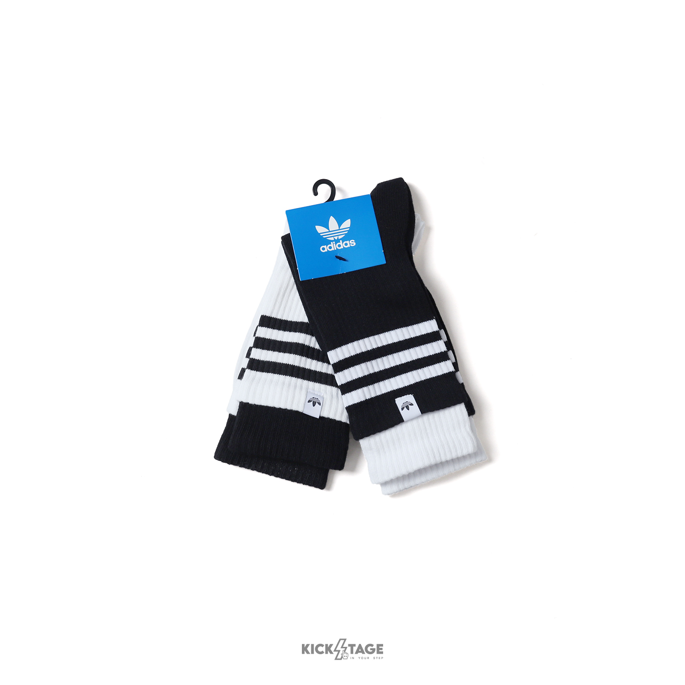 ADIDAS CREW SOCK 2PP 黑白 雙層 中筒襪 長襪 2雙入【JC8874】