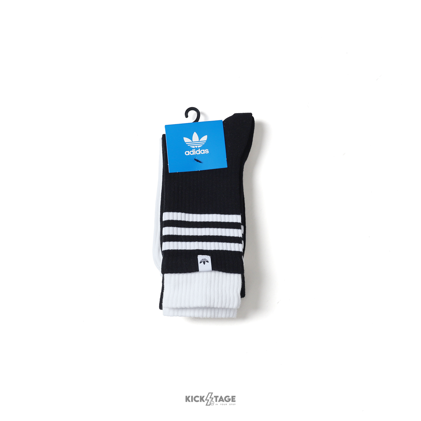 ADIDAS CREW SOCK 2PP 黑白 雙層 中筒襪 長襪 2雙入【JC8874】