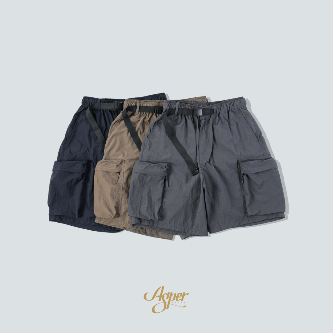 SBG 防潑水微皺拉鍊口袋工裝短褲 SB0820