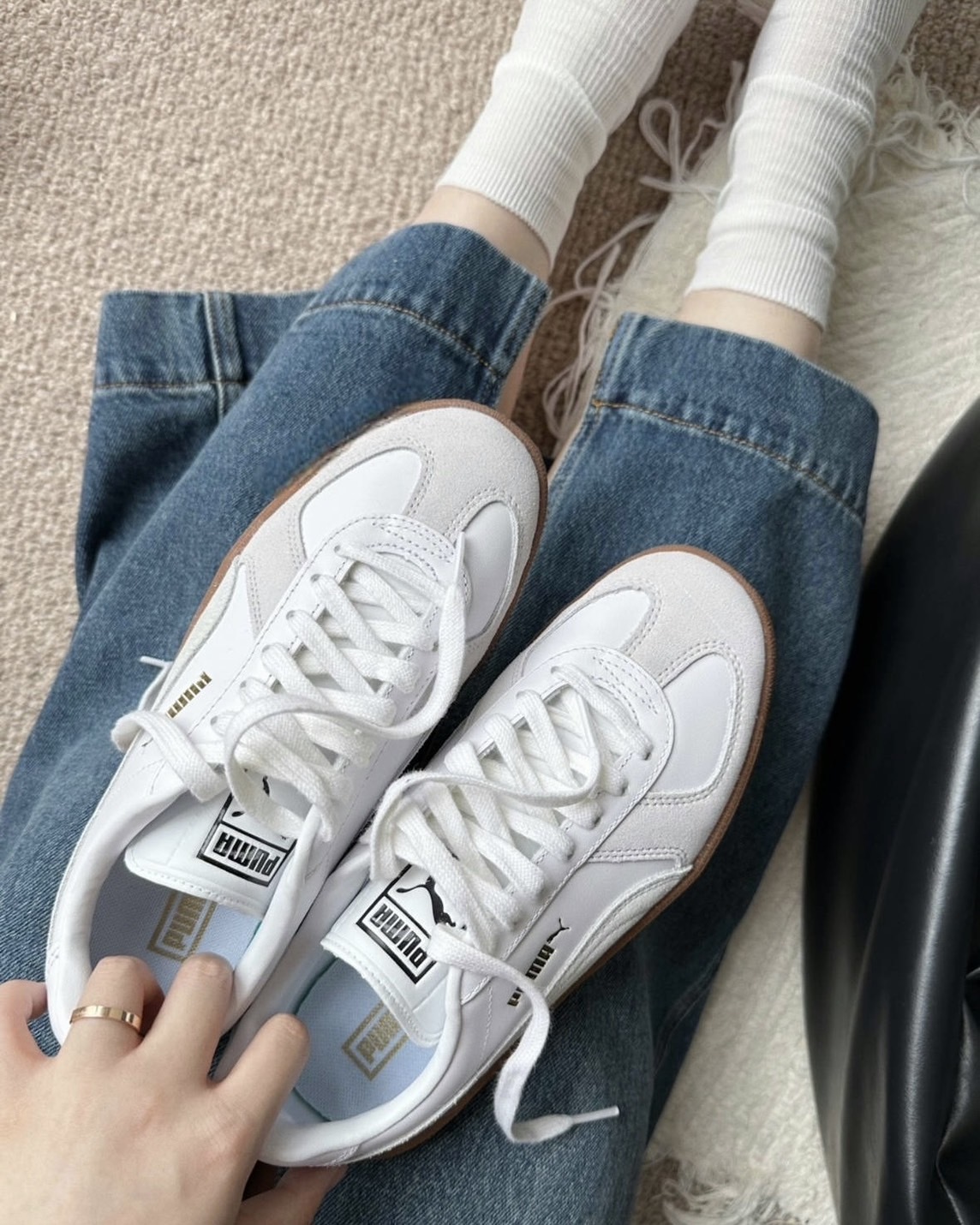 【現貨】Puma army Trainer 德訓鞋 麂皮 焦糖底 質感白