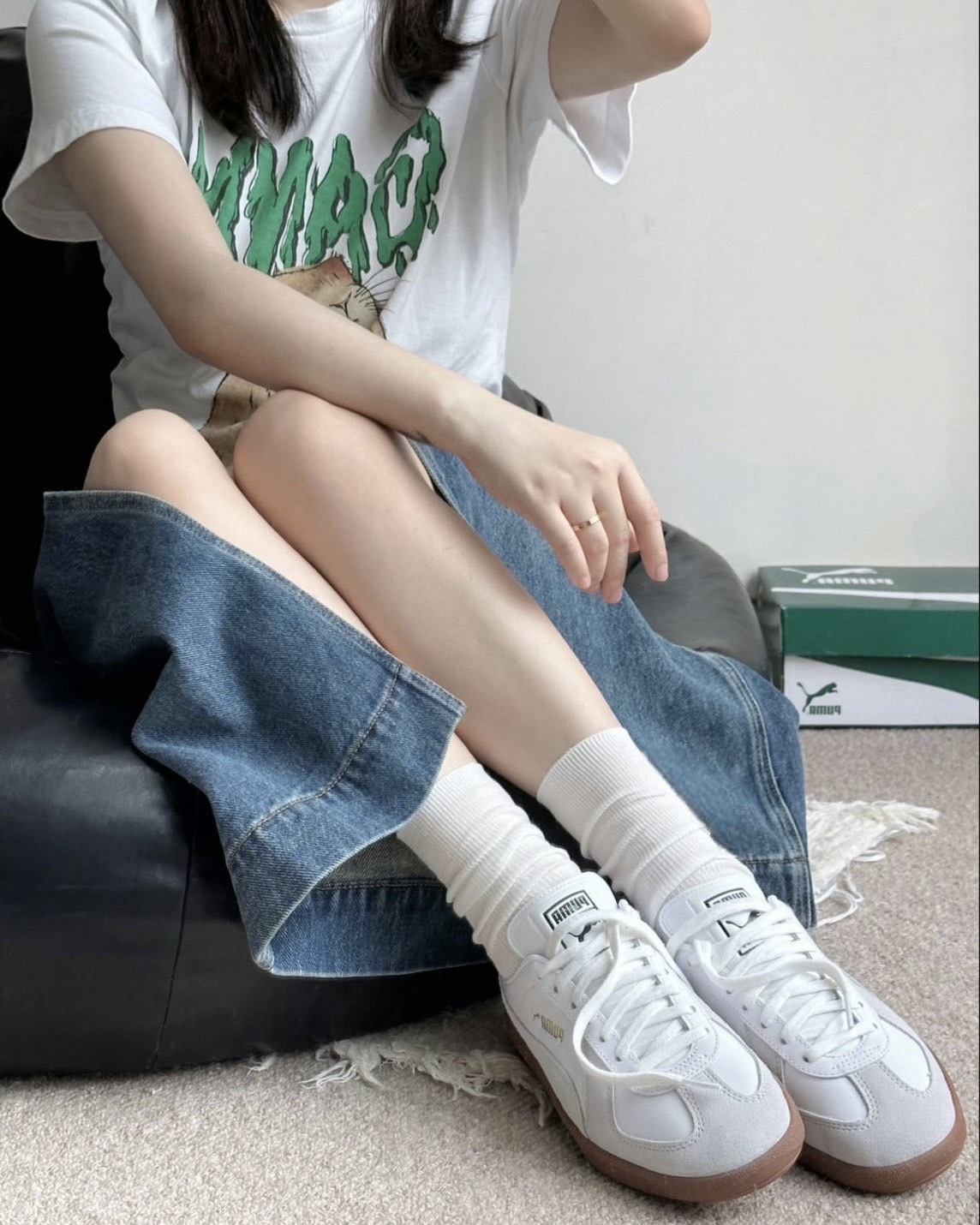 【現貨】Puma army Trainer 德訓鞋 麂皮 焦糖底 質感白