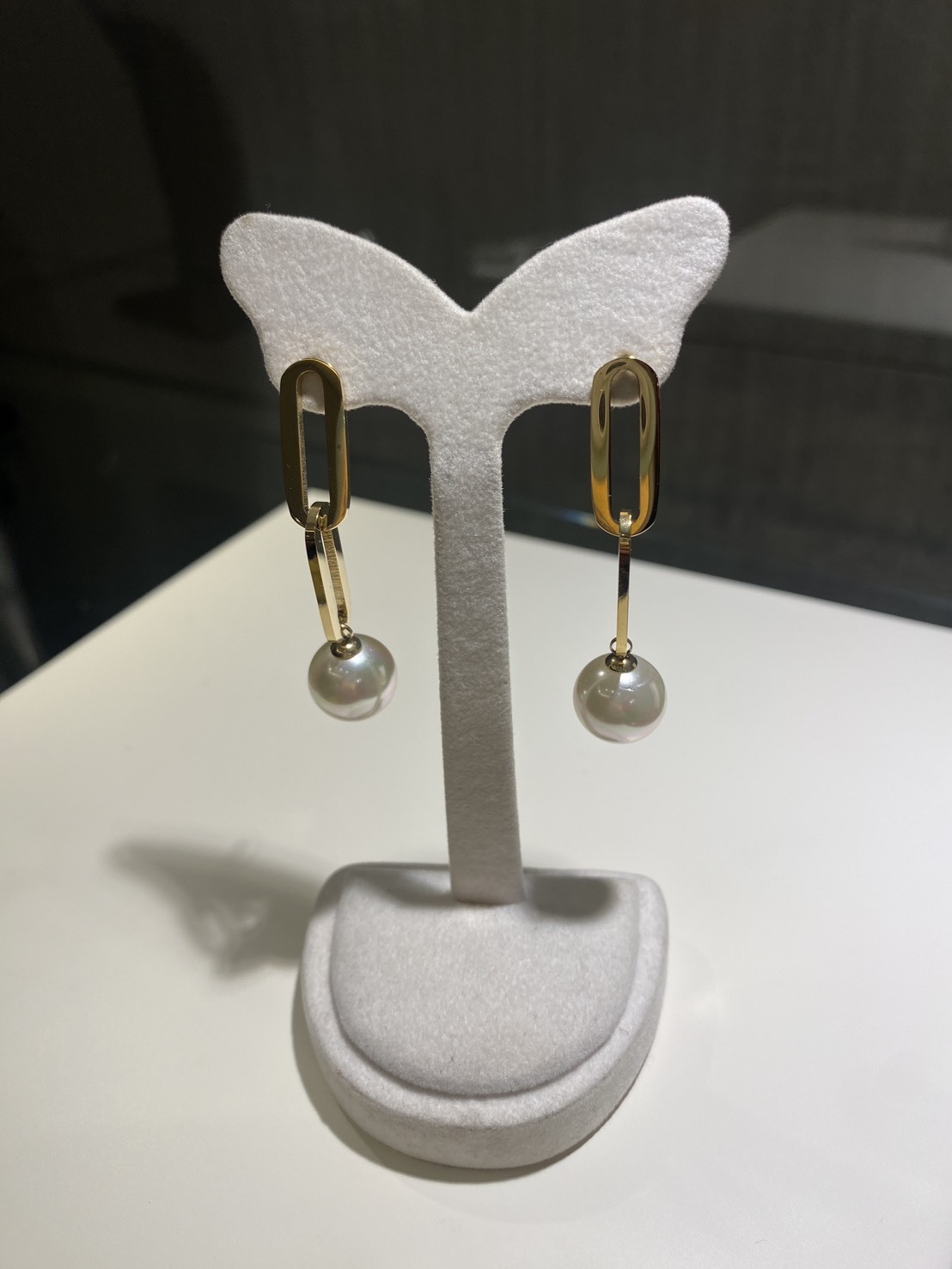 伊絲塔爾雙鏈條珍珠耳環