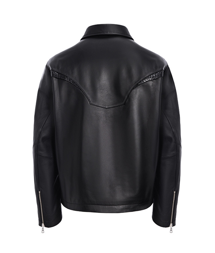 CATSSTAC 「蛇年限定」靈蛇小羊皮 真蟒蛇皮拼接 夾克