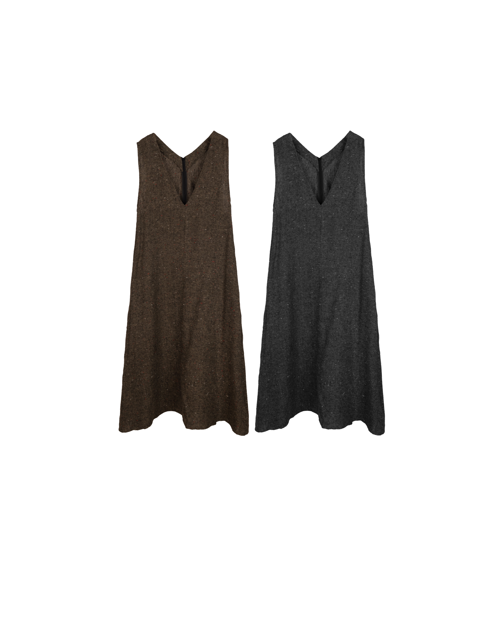 薄磨毛點點v領onepiece