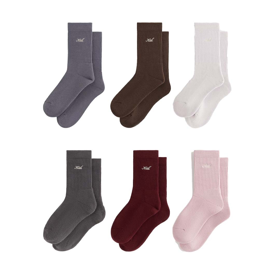 2025SS Kith Women Script Classic Crew Socks 3-Pack 女襪 襪子 長襪 BOX LOGO 現貨