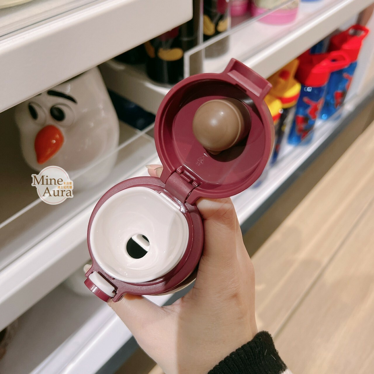 米妮 Minnie 復古造型小花 圖案 隨身 水壺 保溫瓶 -香港迪士尼樂園