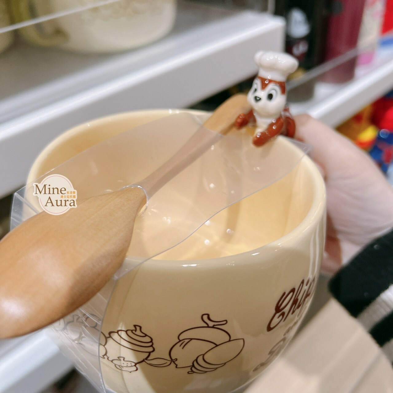 黑鼻 奇奇 Chip 立體公仔造型 湯勺+馬克杯 組 水杯 湯杯 奇奇蒂蒂 Chip 'n Dale -香港迪士尼樂園