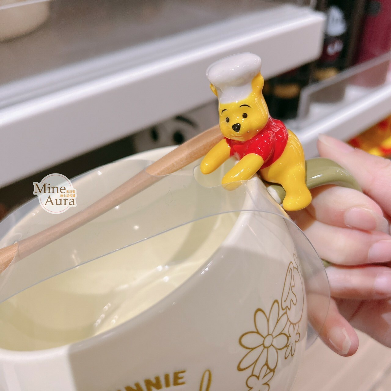 小熊維尼 Winnie the Pooh 立體公仔造型 湯勺+馬克杯 組 水杯 湯杯 -香港迪士尼樂園