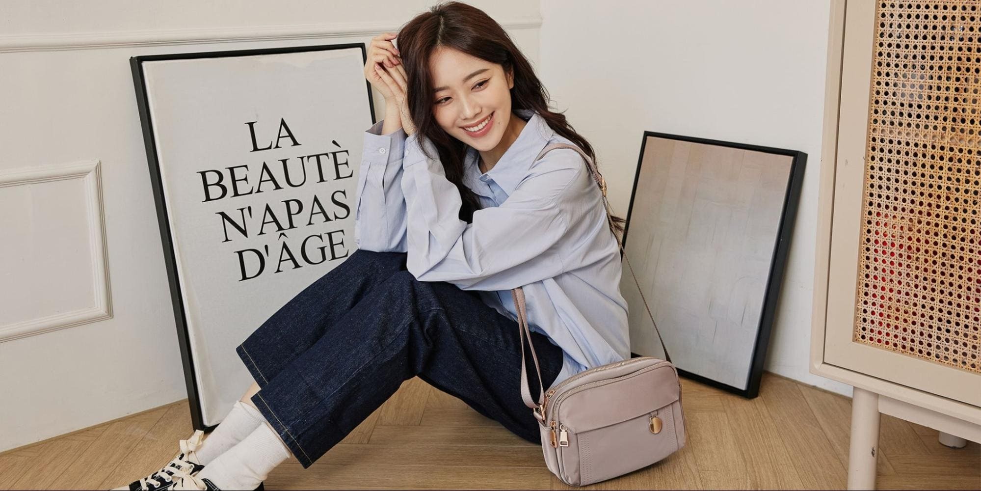 Kiiwi O! 小資必備！質感雙層尼龍單肩包 SOPHIE