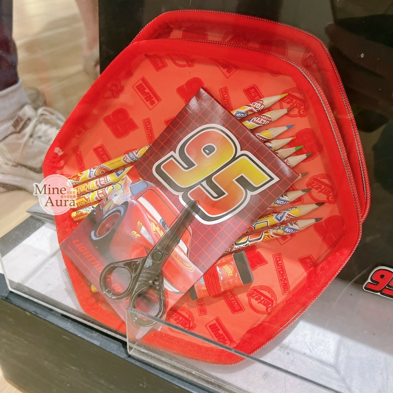 閃電麥坤 Lightning McQueen 六角形 文具包 文具組 汽車總動員 Cars -香港迪士尼樂園