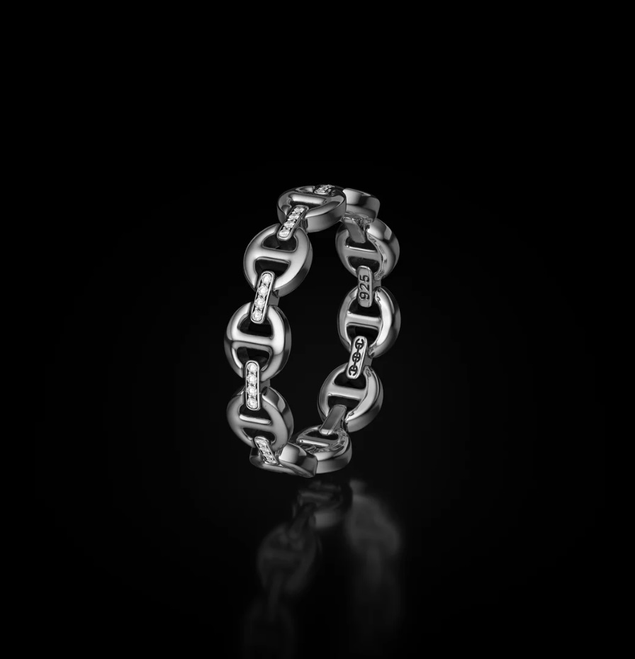 MICRO DAME III TRI LINK 戒指鑽石圍邊 HB204SSWD