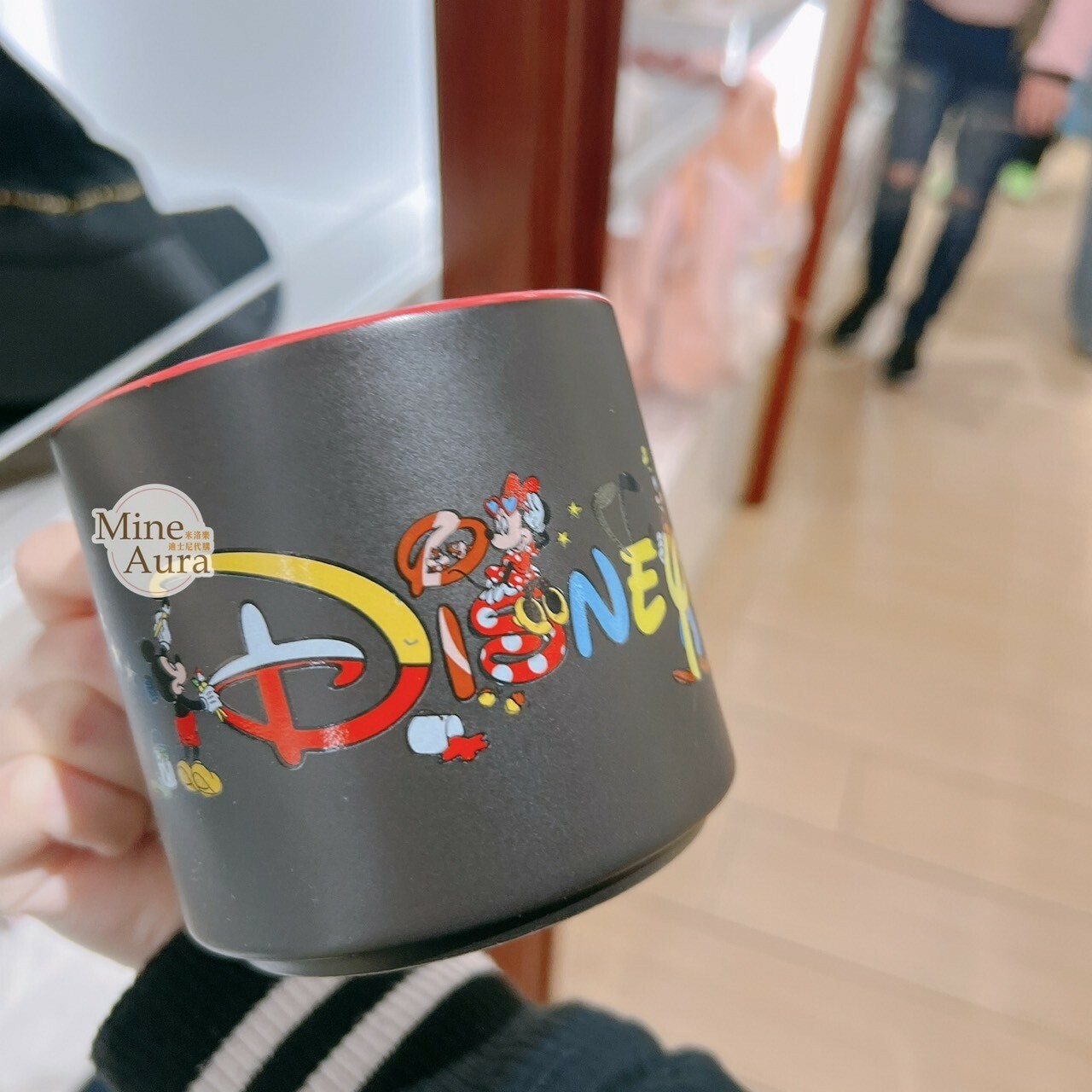 樂園限定 米奇 Mickey 好友集合 彩色圖案 黑色底 陶瓷馬克杯 水杯 -香港迪士尼樂園