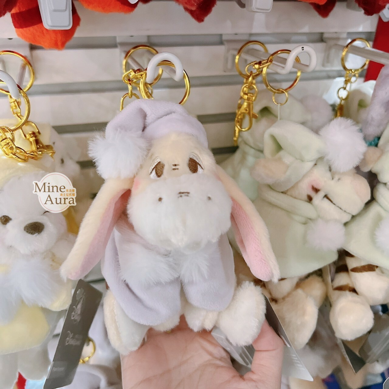 冬日甜心系列 屹耳 Eeyore 戴帽圍巾造型 絨毛 吊飾 鑰匙圈 小熊維尼 Winnie the Pooh -香港迪士尼樂園