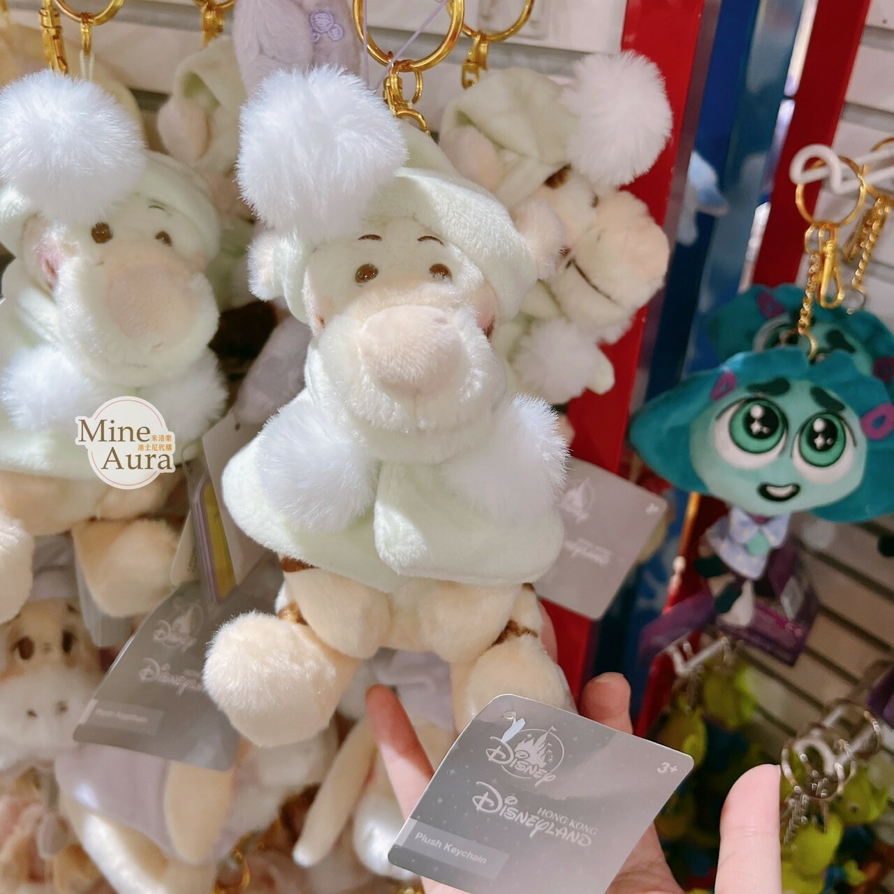 冬日甜心系列 跳跳虎 Tigger 戴帽圍巾造型 絨毛 吊飾 鑰匙圈 小熊維尼 Winnie the Pooh -香港迪士尼樂園