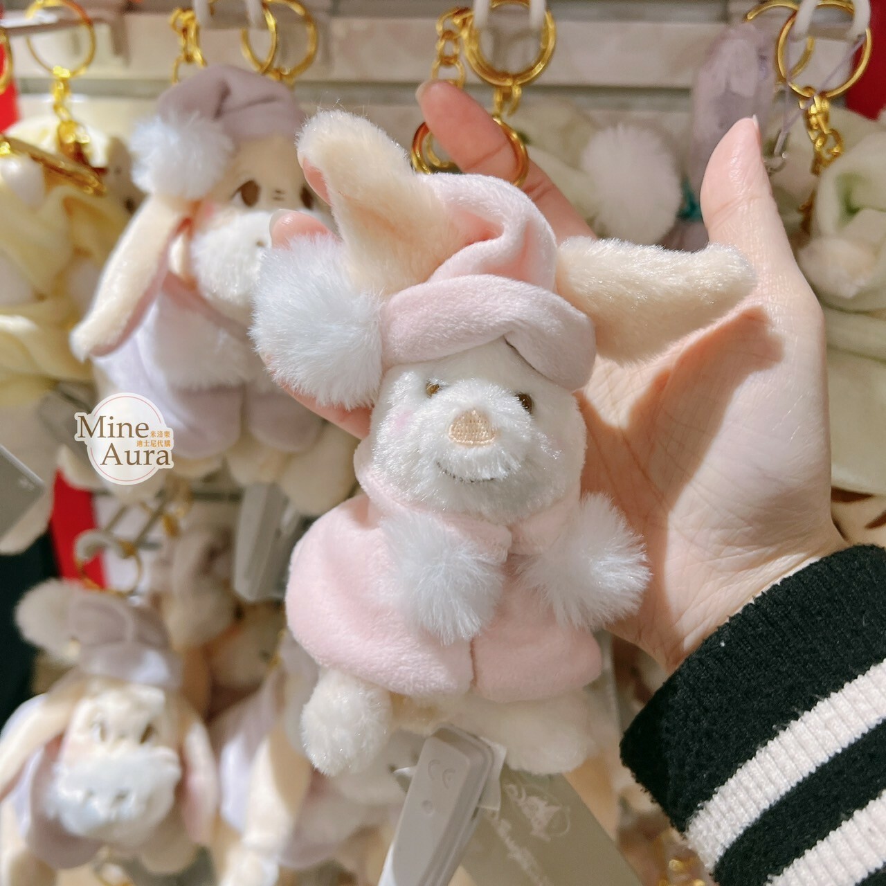 冬日甜心系列 小豬 皮傑 piglet 戴帽圍巾造型 絨毛 吊飾 鑰匙圈 小熊維尼 Winnie the Pooh -香港迪士尼樂園