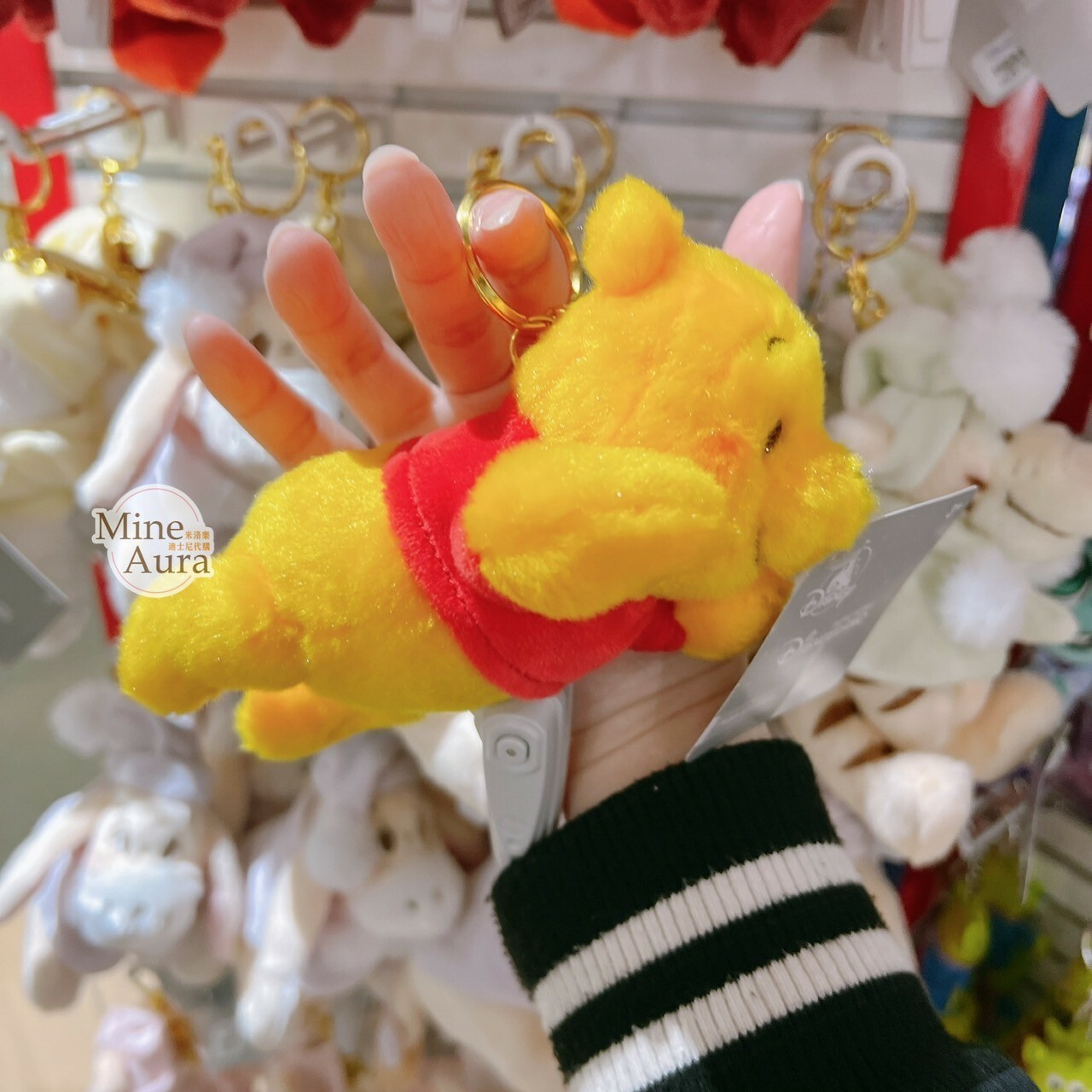 小熊維尼 Winnie the Pooh 趴趴 趴姿 絨毛 鑰匙圈 吊飾 -香港迪士尼樂園