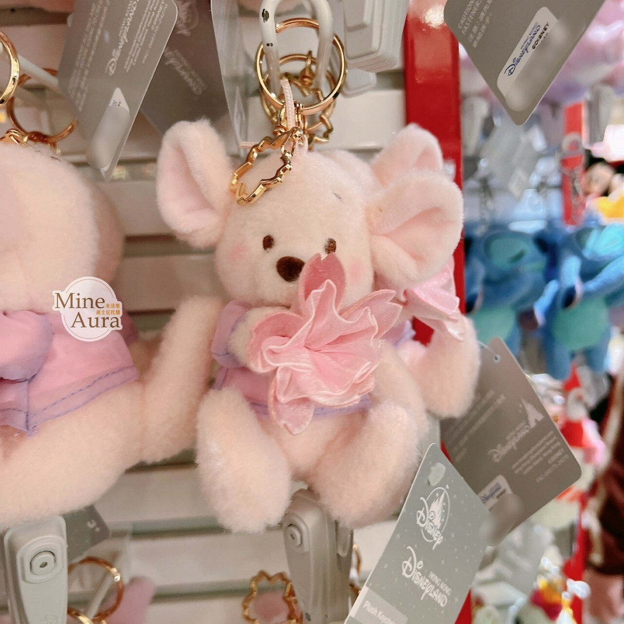 櫻花物語 櫻花粉 小荳 Roo 絨毛 鑰匙圈 吊飾 小熊維尼 Winnie the Pooh -香港迪士尼樂園