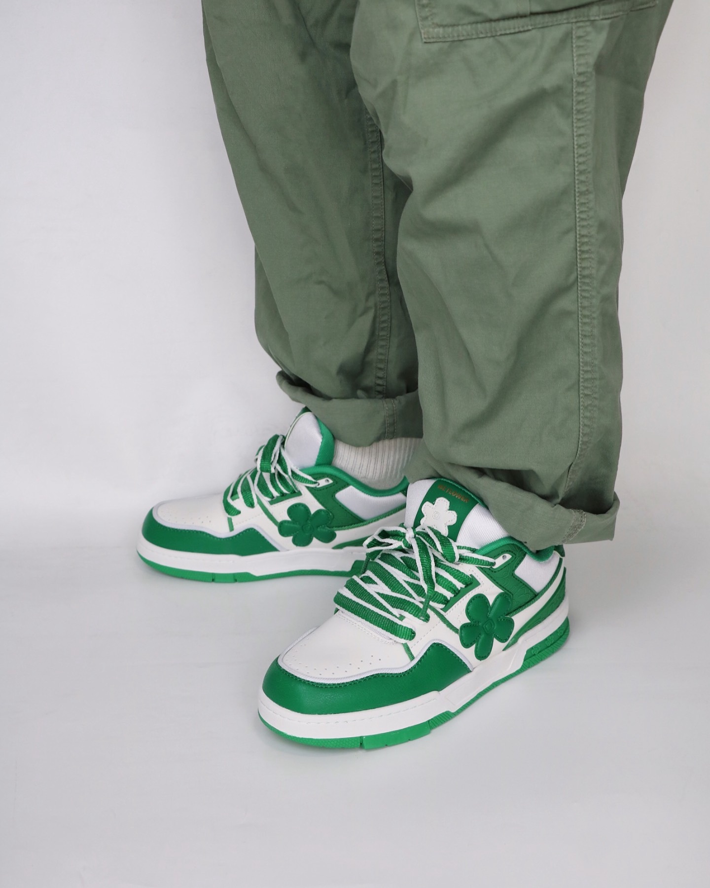 We Flower 小花鞋 x 藝術家聯名款 White Green 白綠