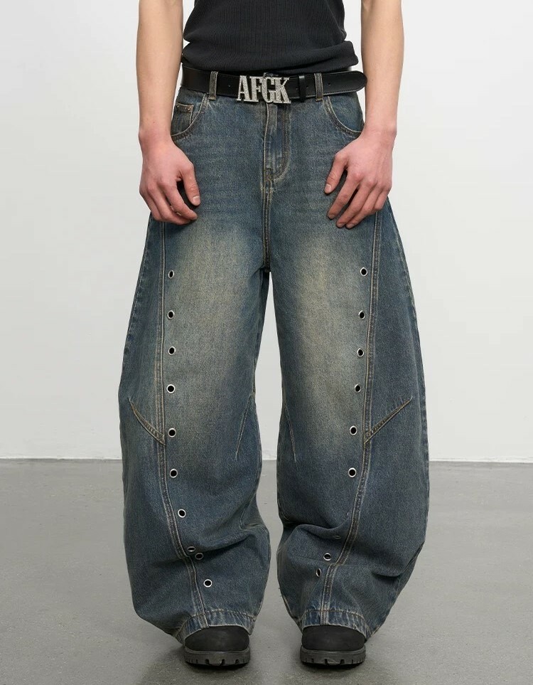 AFGK 闊腿彎刀水洗牛仔褲 A FEW GOOD KIDS