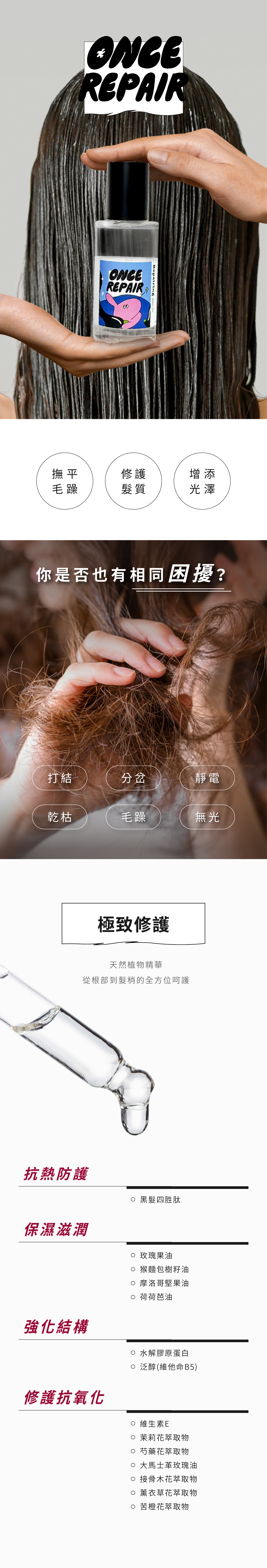 Bubble Trouble Once Repair Hair Oil