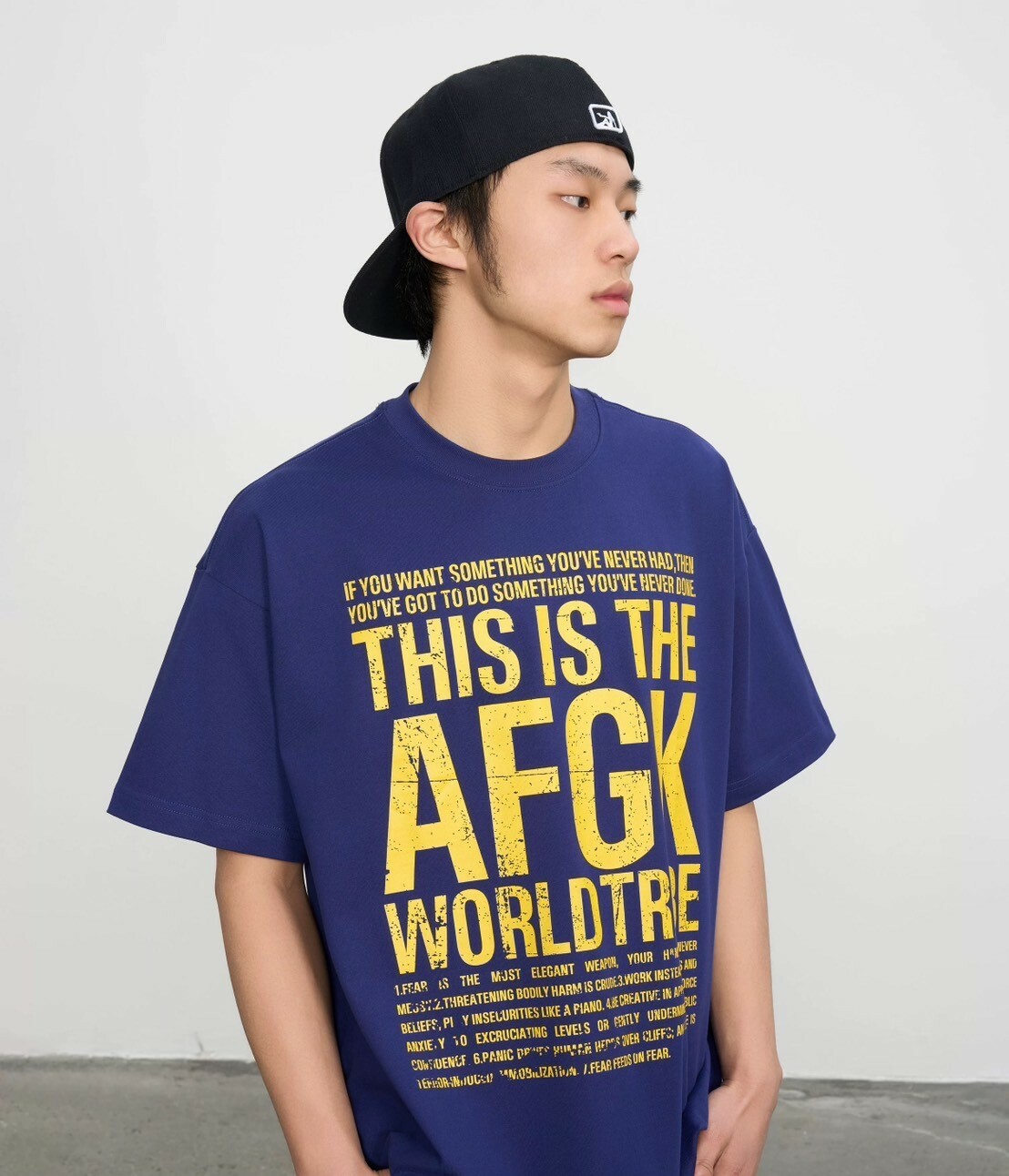 AFGK 美式斑駁做舊印花短袖T A FEW GOOD KIDS