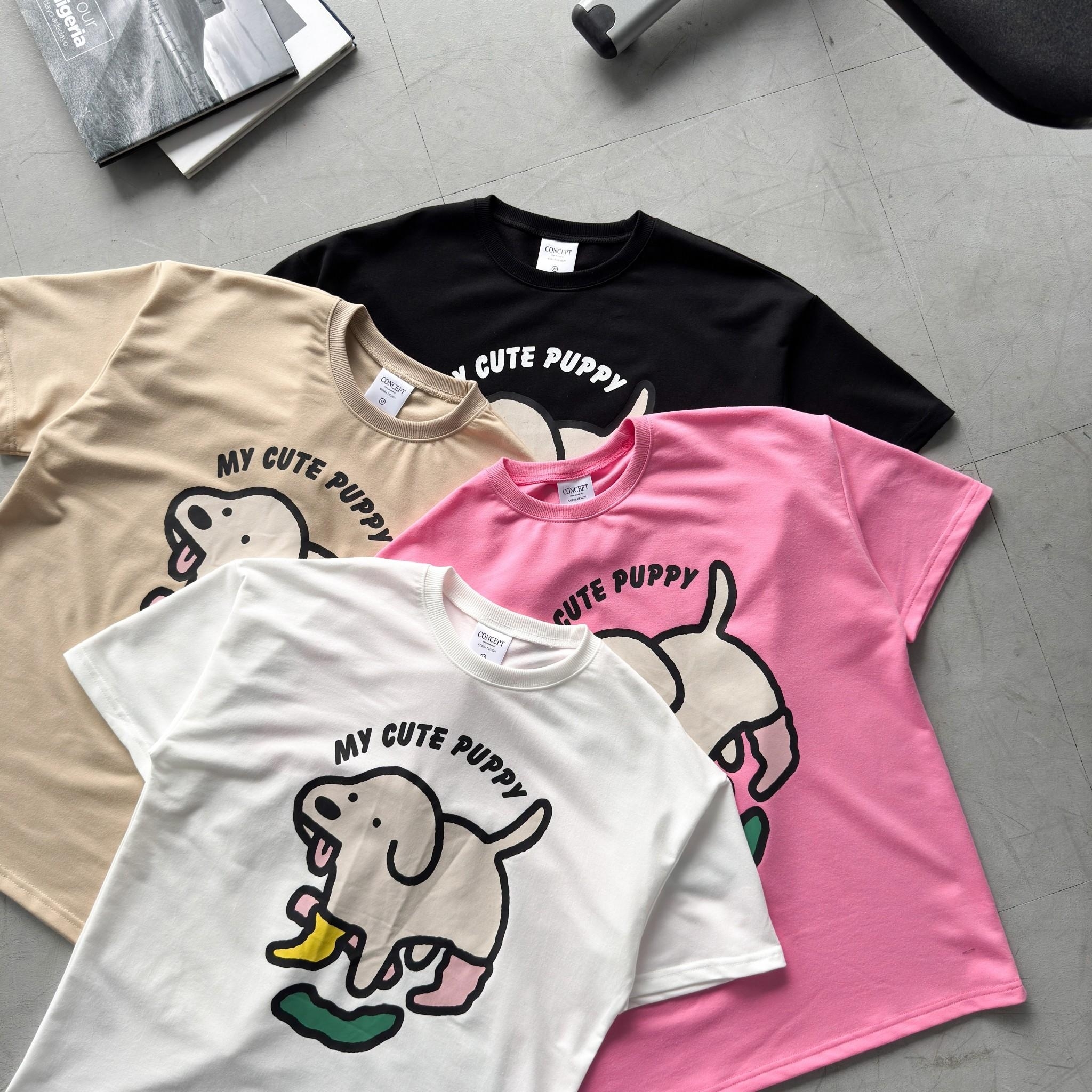 韓國短袖 My Cute Puppy 狗狗印花短T 80845
