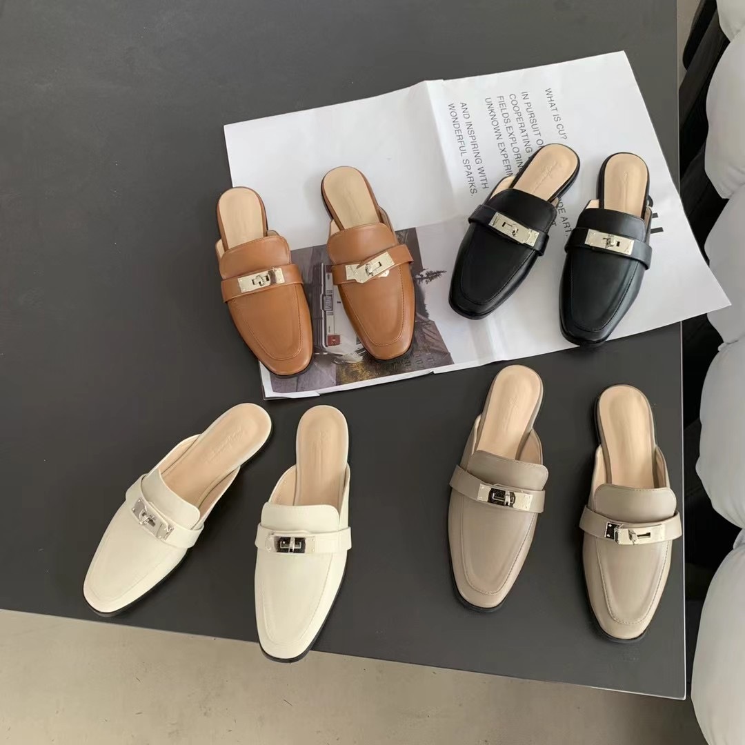 質感鎖扣包頭穆勒鞋(35-40)