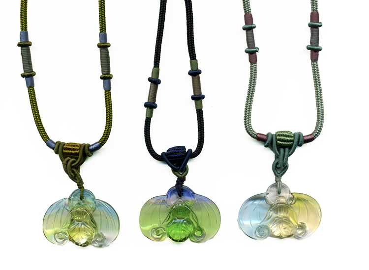 鹿港漁水晶琉璃｜福在眼錢項鍊 開運納福 招財聚寶福運常伴