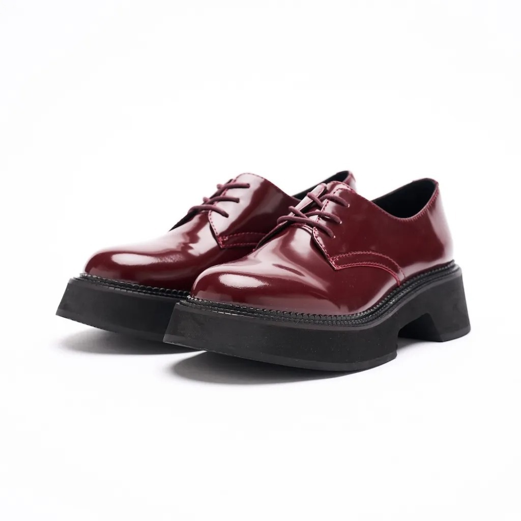 VATIC 45mm德比鞋(酒紅亮皮款)