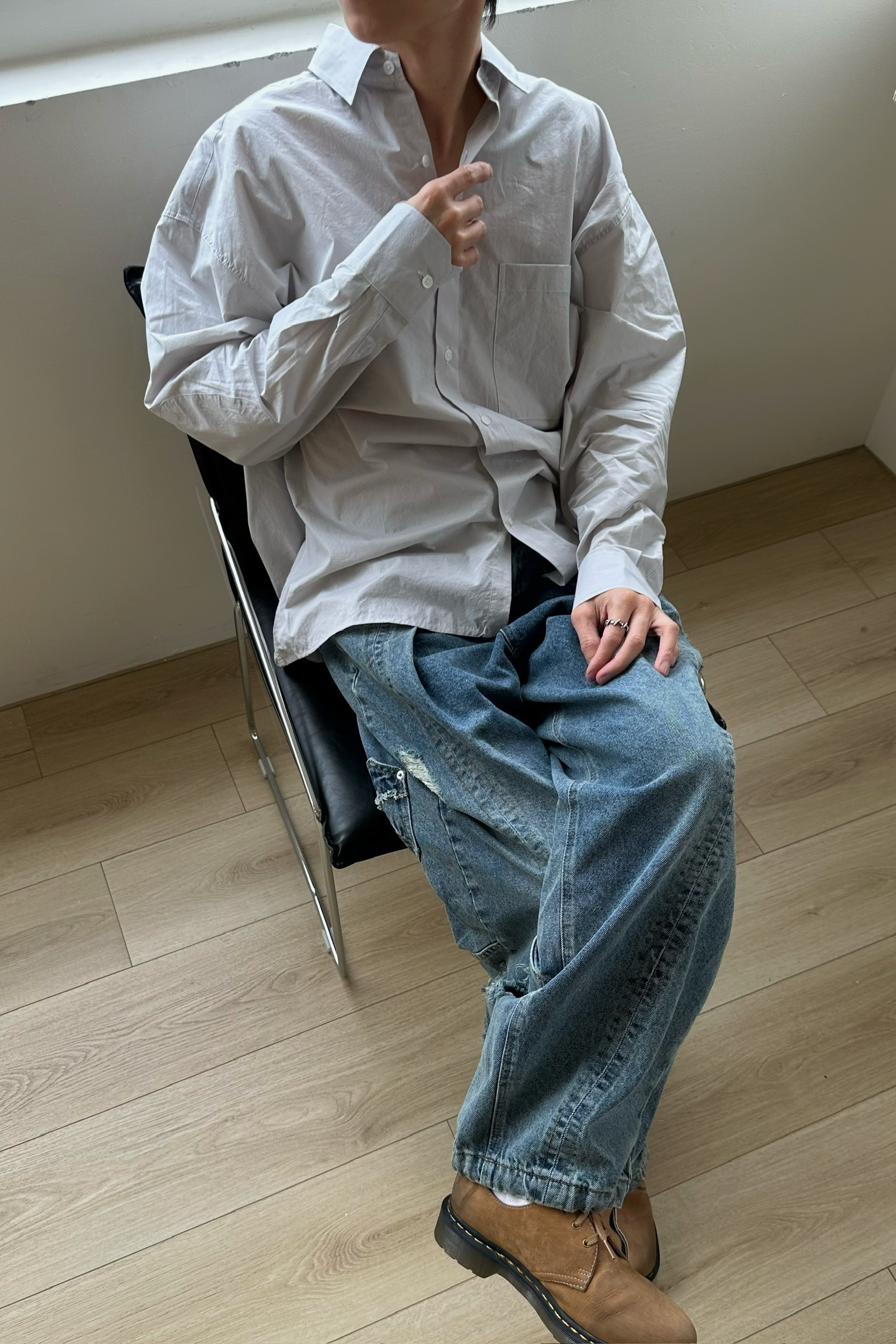 單口袋簡約襯衫