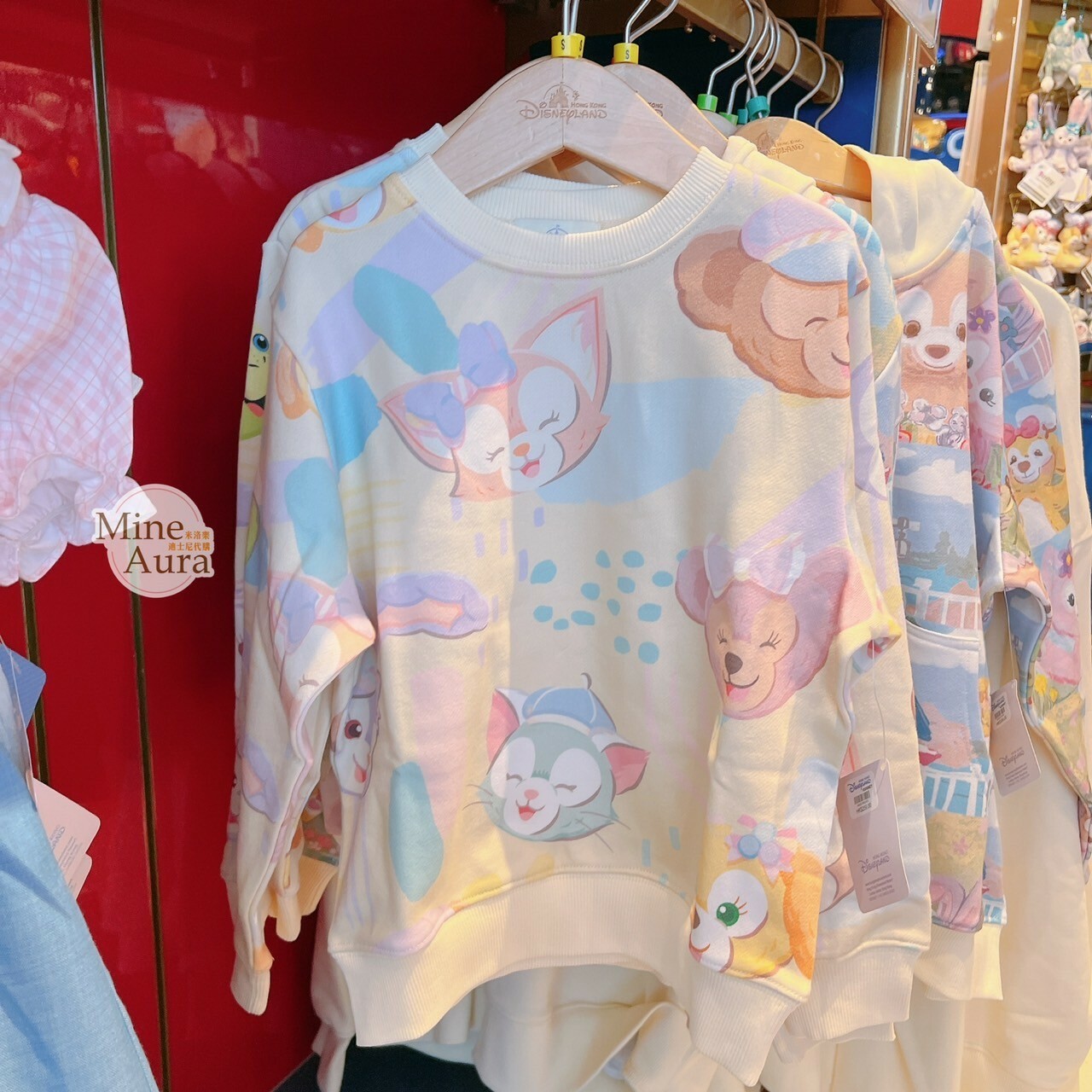 達菲 Duffy 與好友們 快樂相傳 smiles go around 滿版圖案 兒童 長袖 上衣 -香港迪士尼樂園