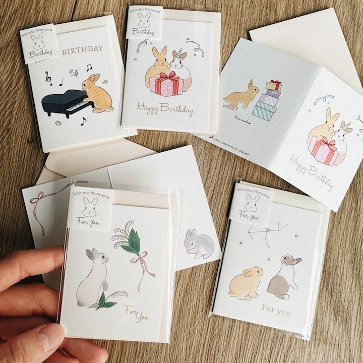 兔子 森山標子 迷你卡片｜日本ACTIVE CORPORATION