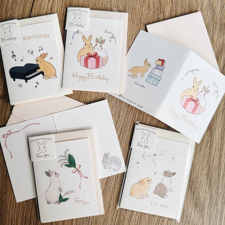 兔子 森山標子 迷你卡片｜日本ACTIVE CORPORATION