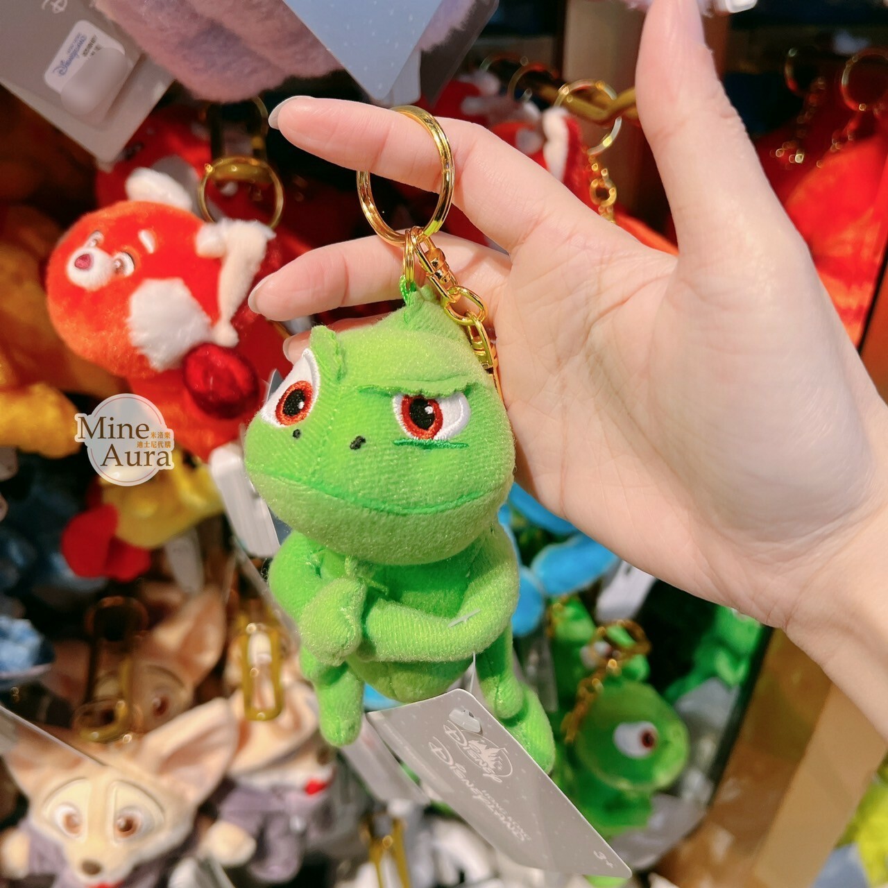 變色龍 帕斯卡 Pascal 皺眉造型 絨毛 鑰匙圈 吊飾 魔髮奇緣 Tangled -香港迪士尼樂園